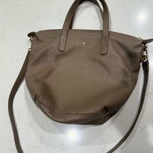Cuyana Small Leather Tote with gold star
